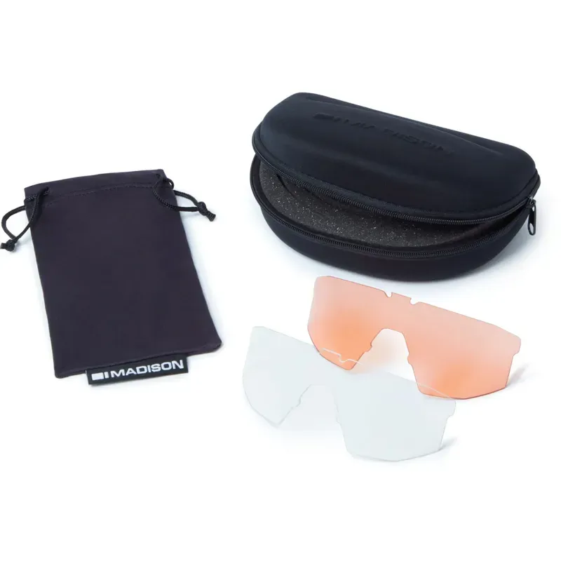 Madison Stealth Pink Rose Mirror/Amber/Clear 3 Lens Sunglasses in Black-6