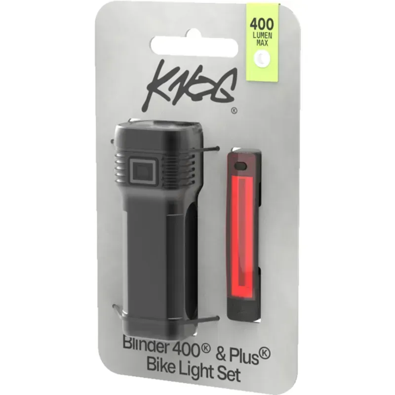 Knog Blinder Pro 400 and Plus Bike Light Set Twin Pack in Black-4