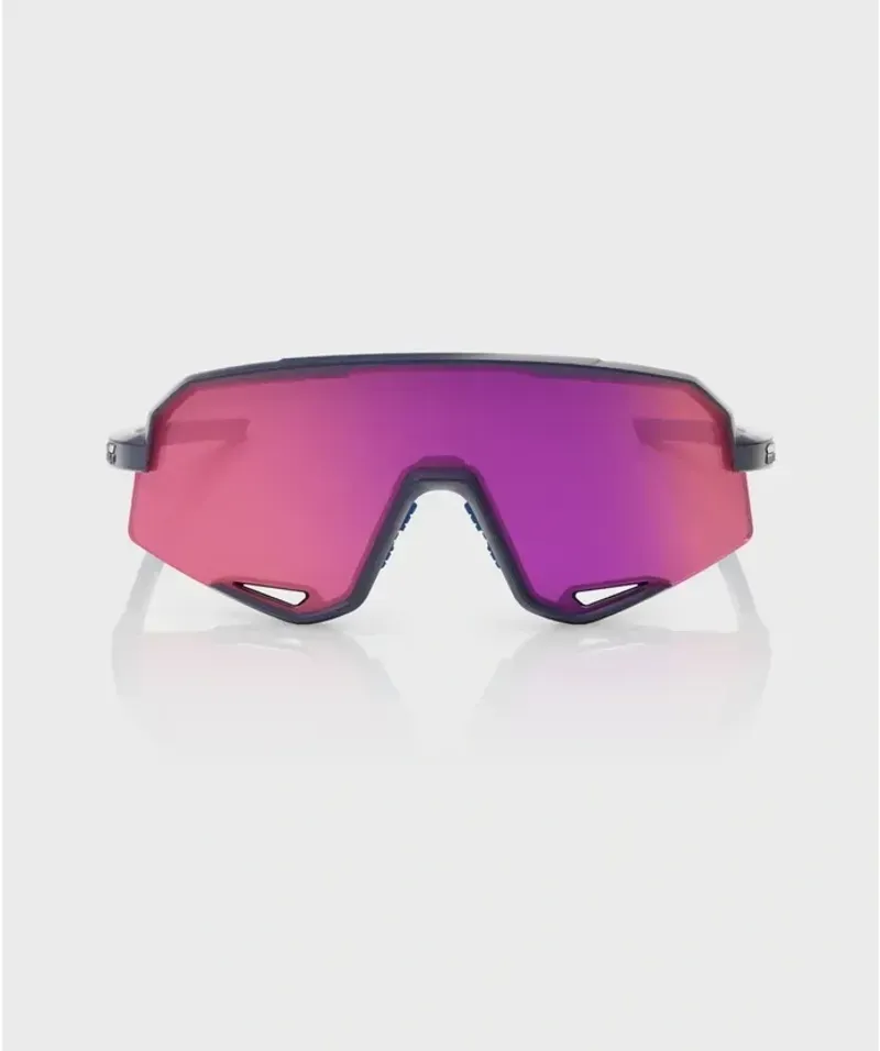 100% Slendale Glasses in Satin Storm Metallic/Purple Mirror Lens-2