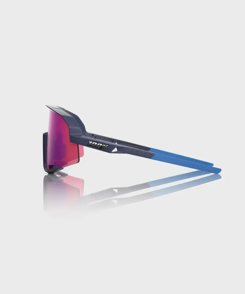 100% Slendale Glasses in Satin Storm Metallic/Purple Mirror Lens-1