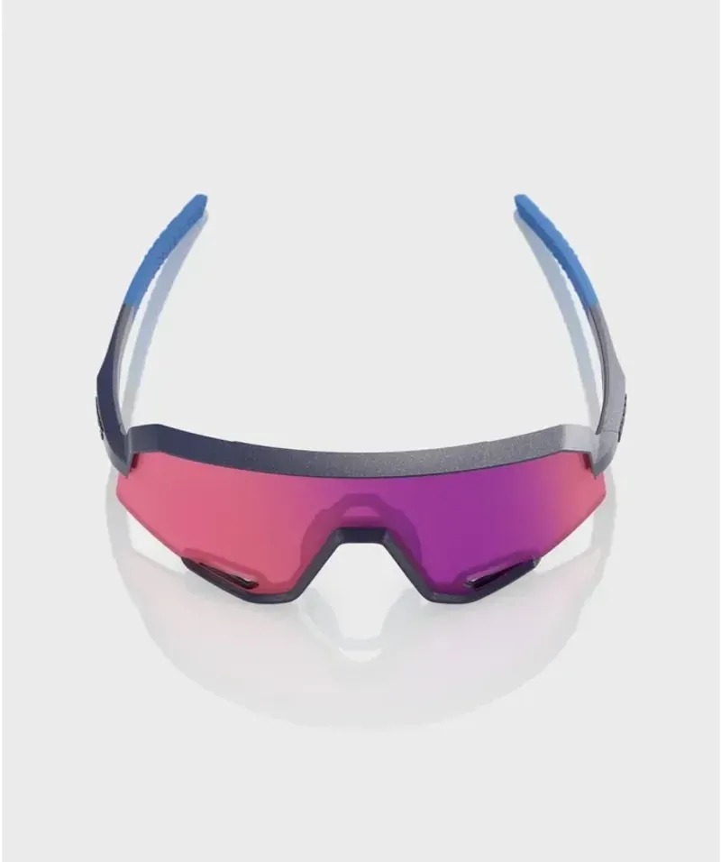 100% Slendale Glasses in Satin Storm Metallic/Purple Mirror Lens-3