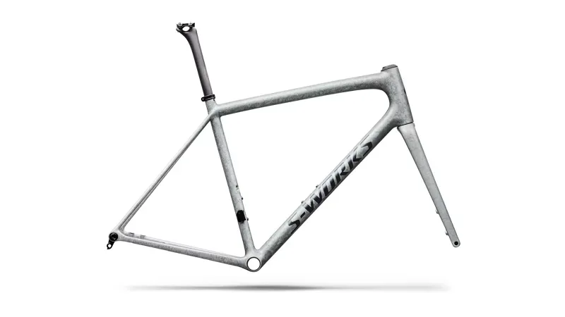 Specialized S-Works Aethos 2 FACT 12r Carbon Frameset in Silver Blurred Impasto